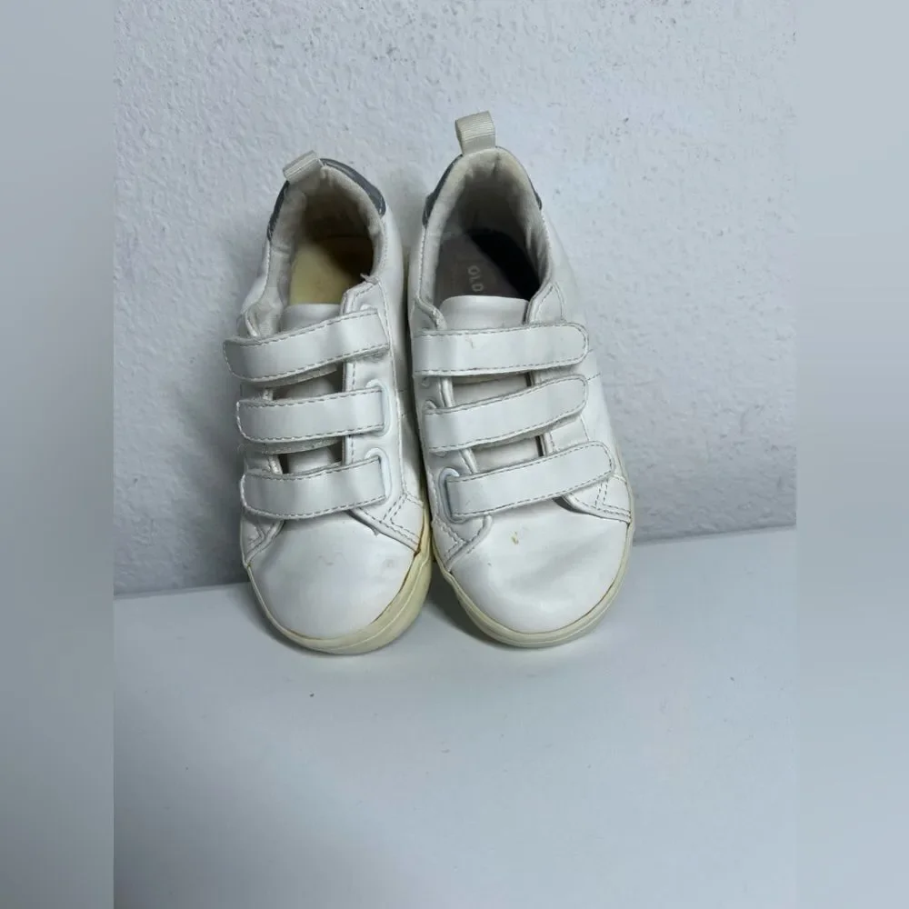 Old Navy Toddler Boys Sneaker Size 9 White Triple Strap
